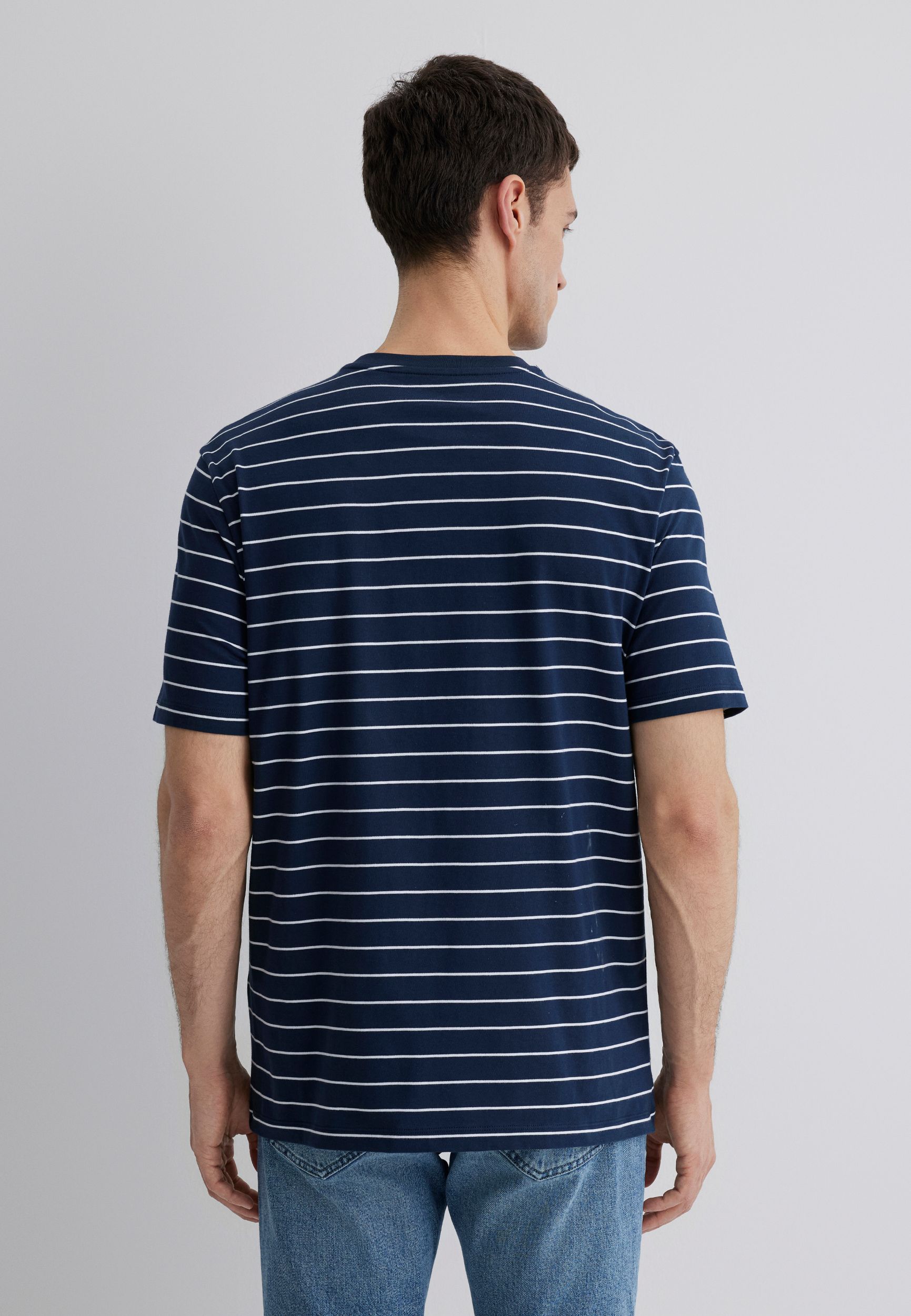 Mavi_25Summer1_dress-blues-stripe_0612609-70488_2.jpg Gestreiftes T-Shirt Casual mit Rundhals