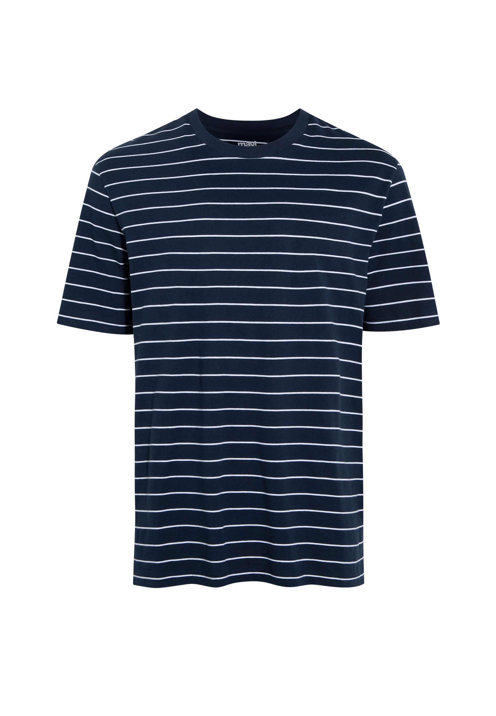 Mavi_25Summer1_dress-blues-stripe_0612609-70488_5.jpg Gestreiftes T-Shirt Casual mit Rundhals