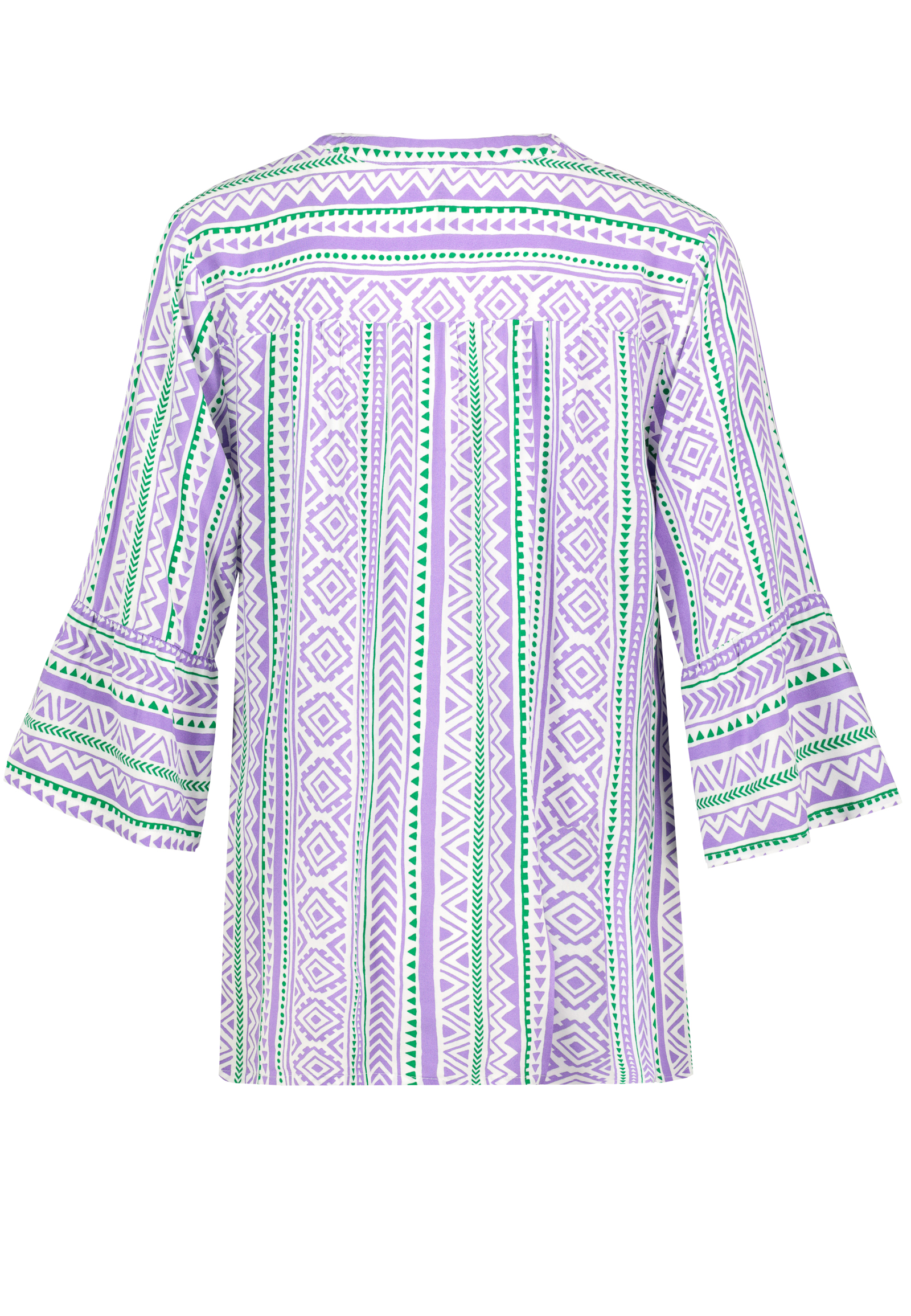 Sublevel Gemusterte Boho Tunika mit Trompetenärmeln – Lila, Bild 2
