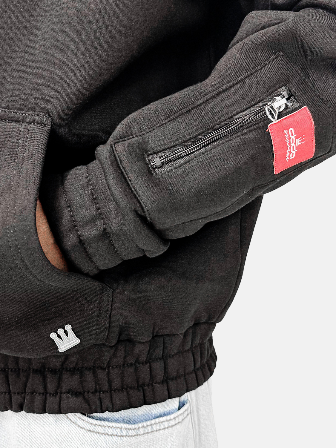 Urban Zip Hoodie mit Kapuze und Rückenstickerei Urban Zip Hoodie mit Kapuze und Rückenstickerei