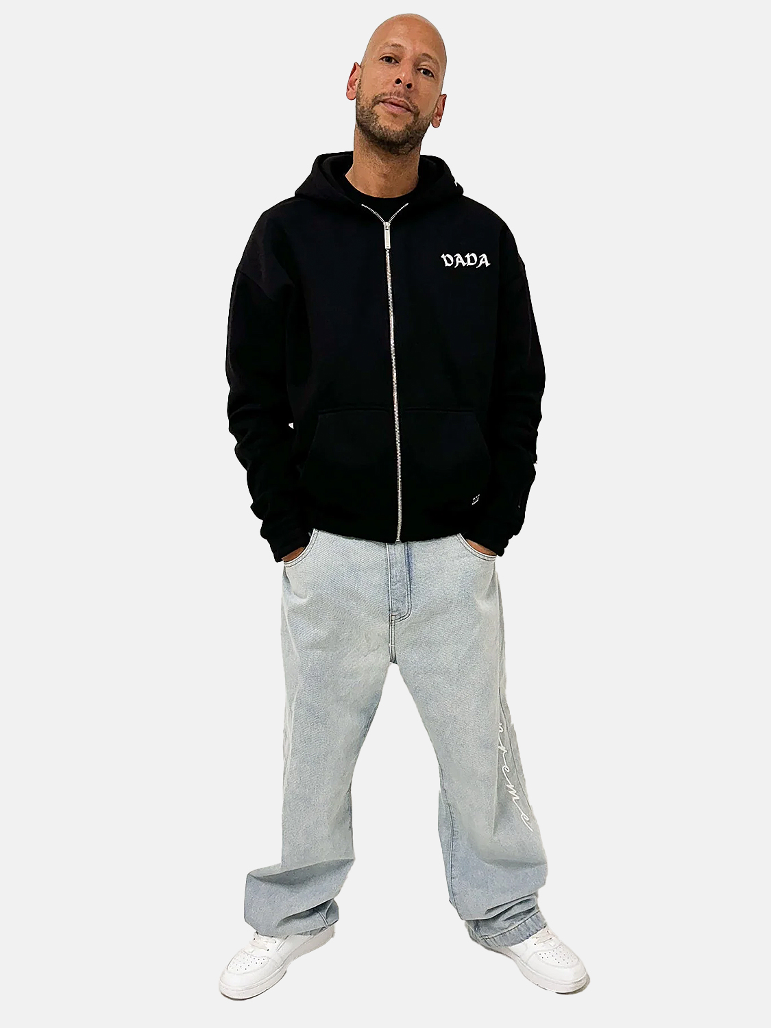 Urban Zip Hoodie mit Kapuze und Rückenstickerei Urban Zip Hoodie mit Kapuze und Rückenstickerei