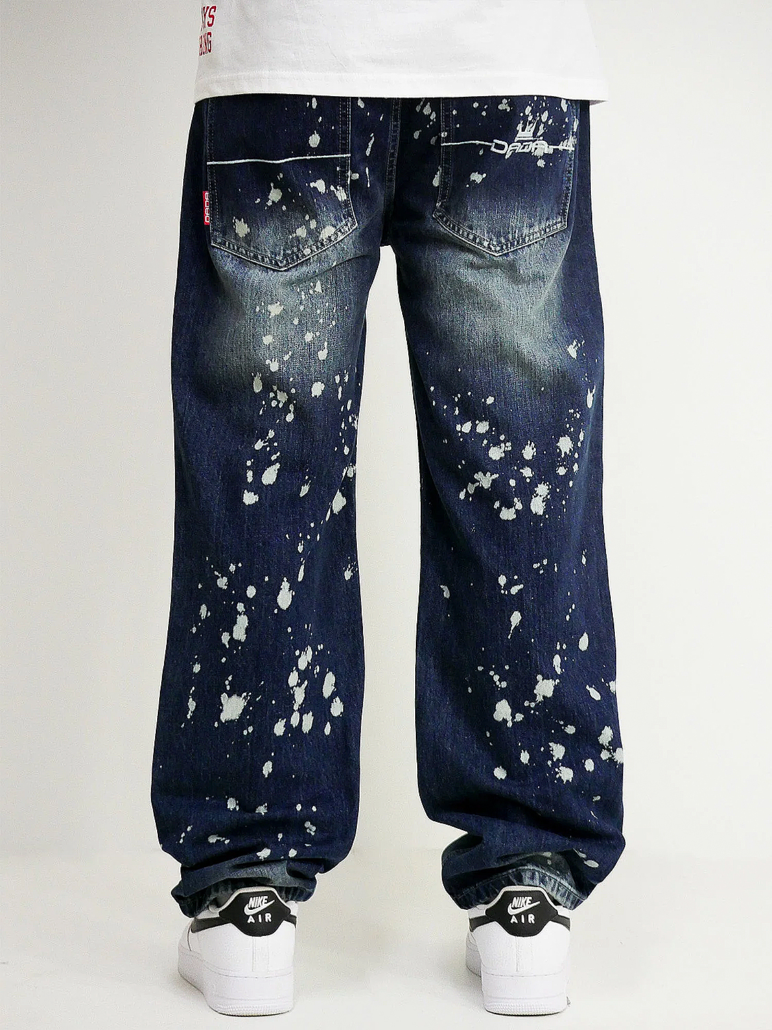 Loose Fit Jeans Intense Blue mit Farbspritzern Loose Fit Jeans Intense Blue mit Farbspritzern