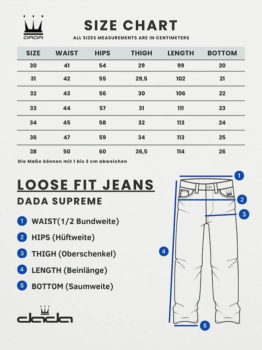 DADA Supreme DADA Supreme Loose Fit Jeans Intense Blue mit Farbspritzern – Blau, Bild 4