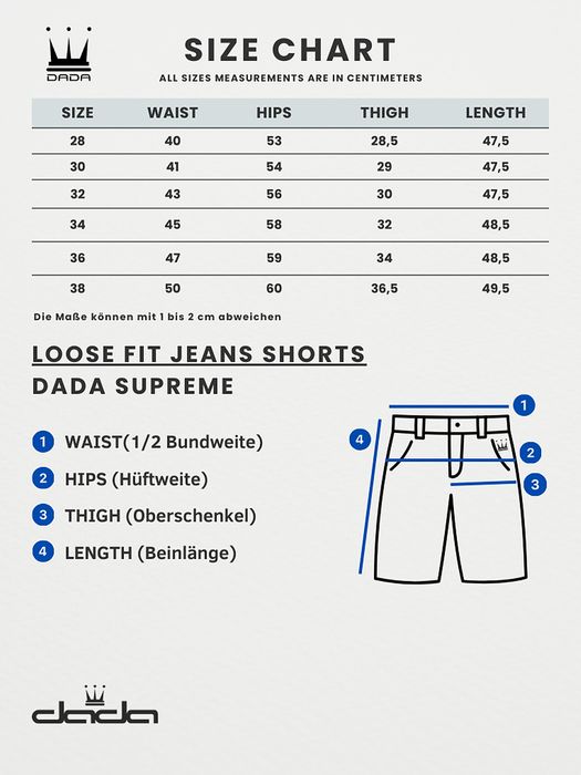 DADA Supreme DADA Supreme Loose Fit Denim Shorts mit Splatter Print – Blau, Bild 6