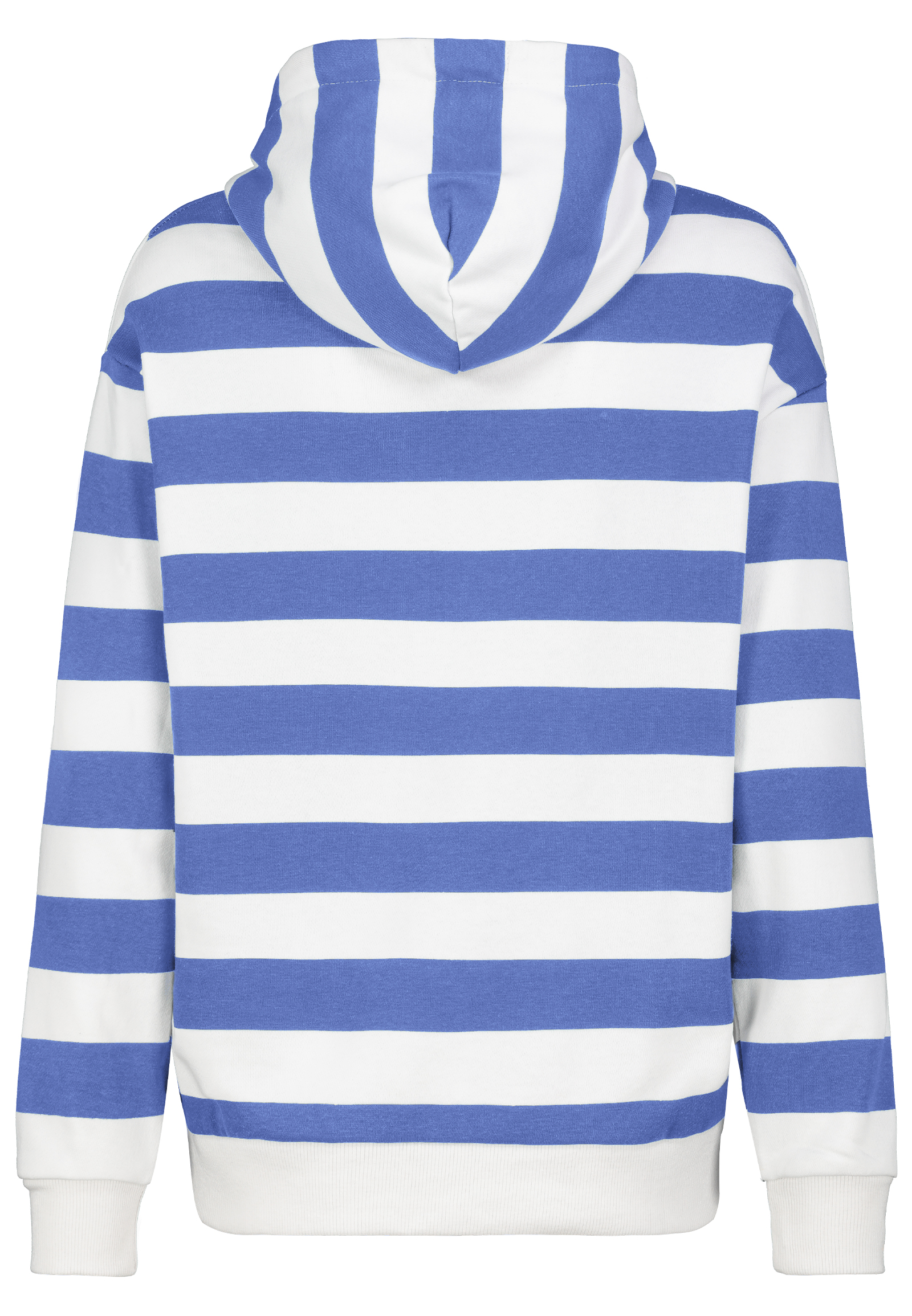 Authentic-St_251_19300_D10095BA02735A_2.jpg Gestreifter Hoodie mit LOVE-Stickerei und Kapuze