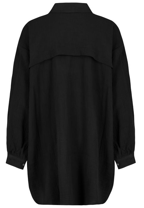 Sublevel Legere Hemd Bluse Musselin mit Knopfleiste – Schwarz, Bild 3