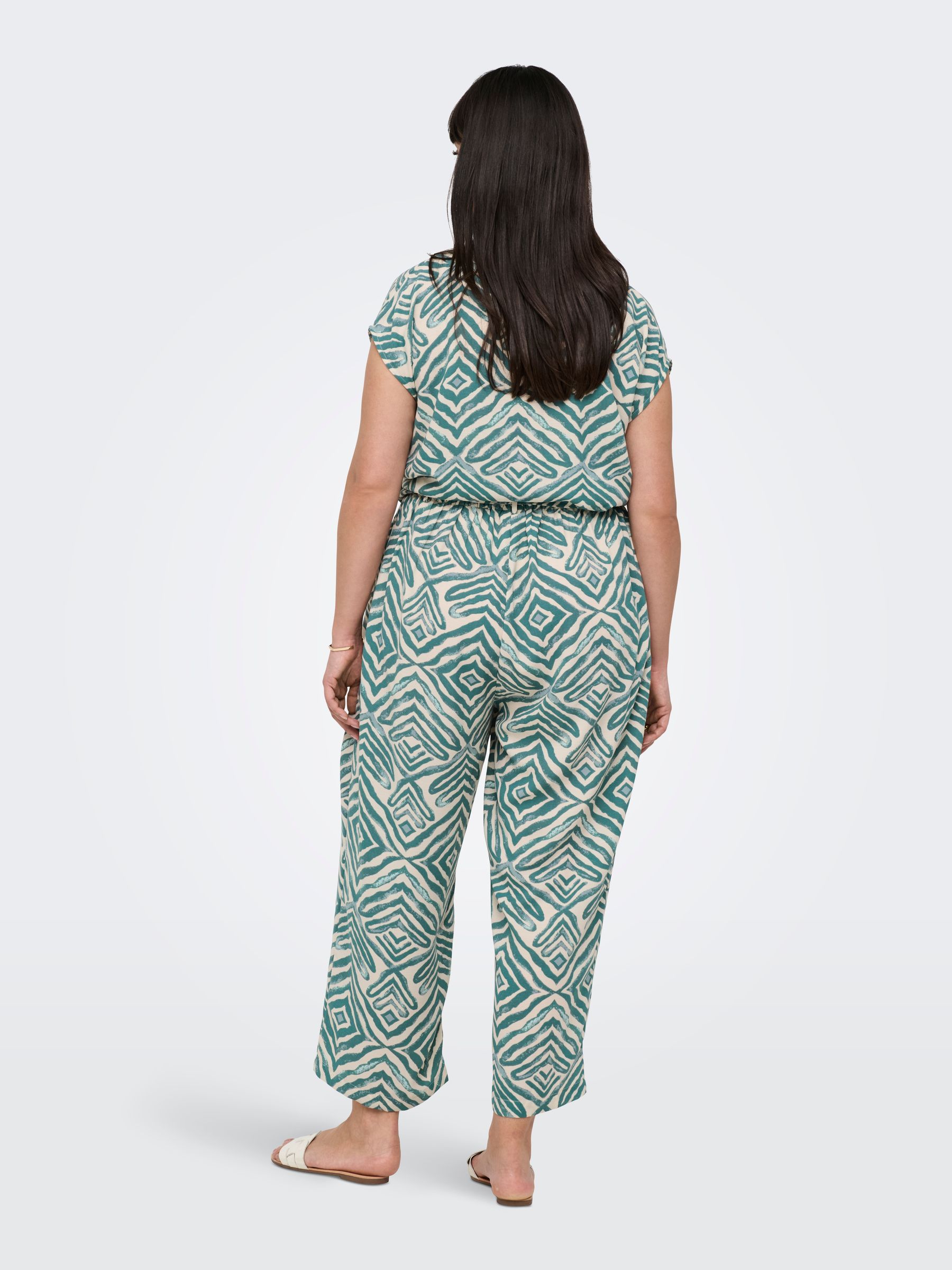ONLY-CARMAKO_SpringSummer2025_4767580_15349334_5.jpg Gemusterte Culotte Freizeithose mit Bindeband
