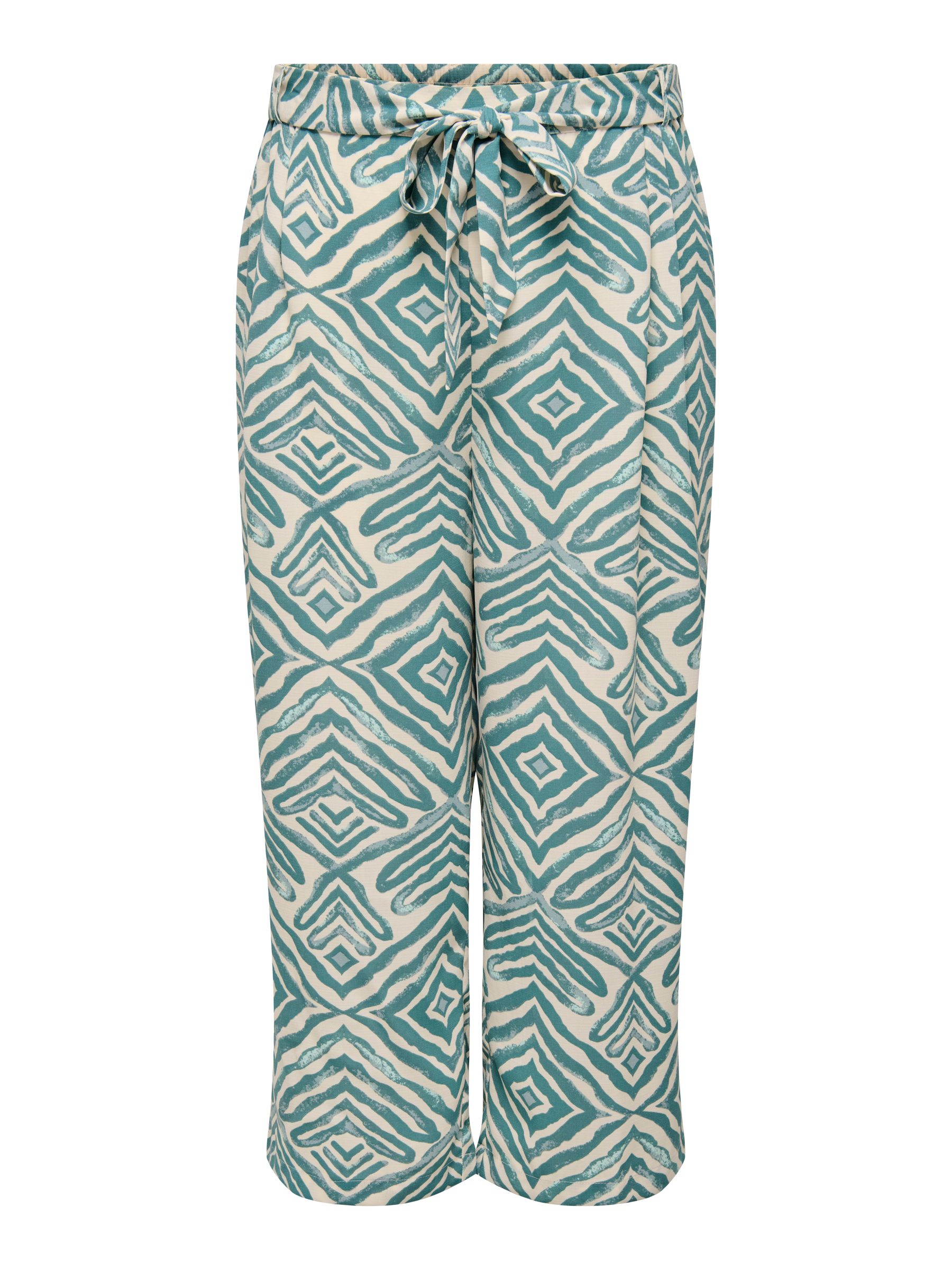 ONLY-CARMAKO_SpringSummer2025_4767580_15349334.jpg Gemusterte Culotte Freizeithose mit Bindeband