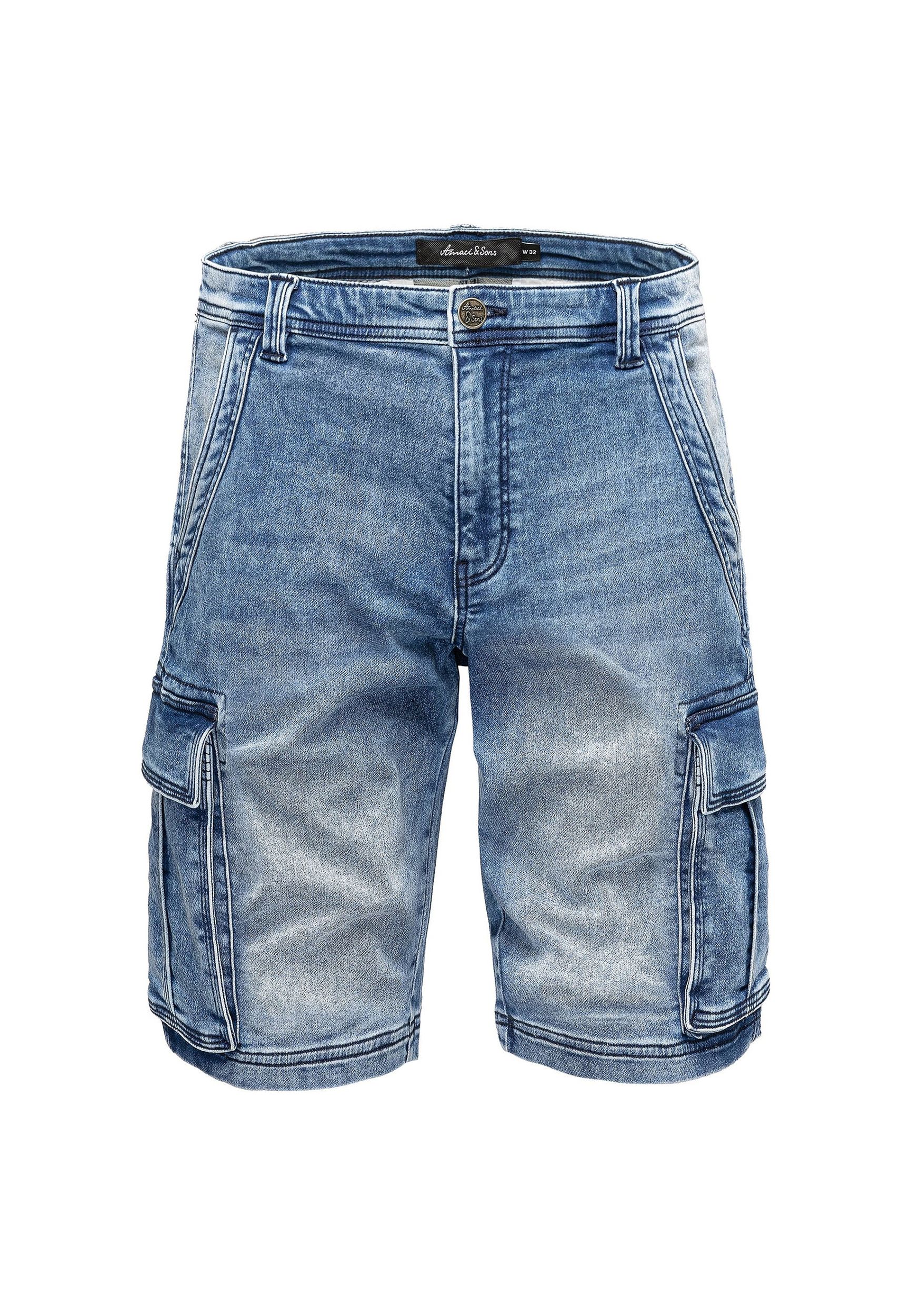 Cargoshorts aus Denim mit Waschung und Stretch A&S Cargoshorts aus Denim mit Waschung und Stretch A&S