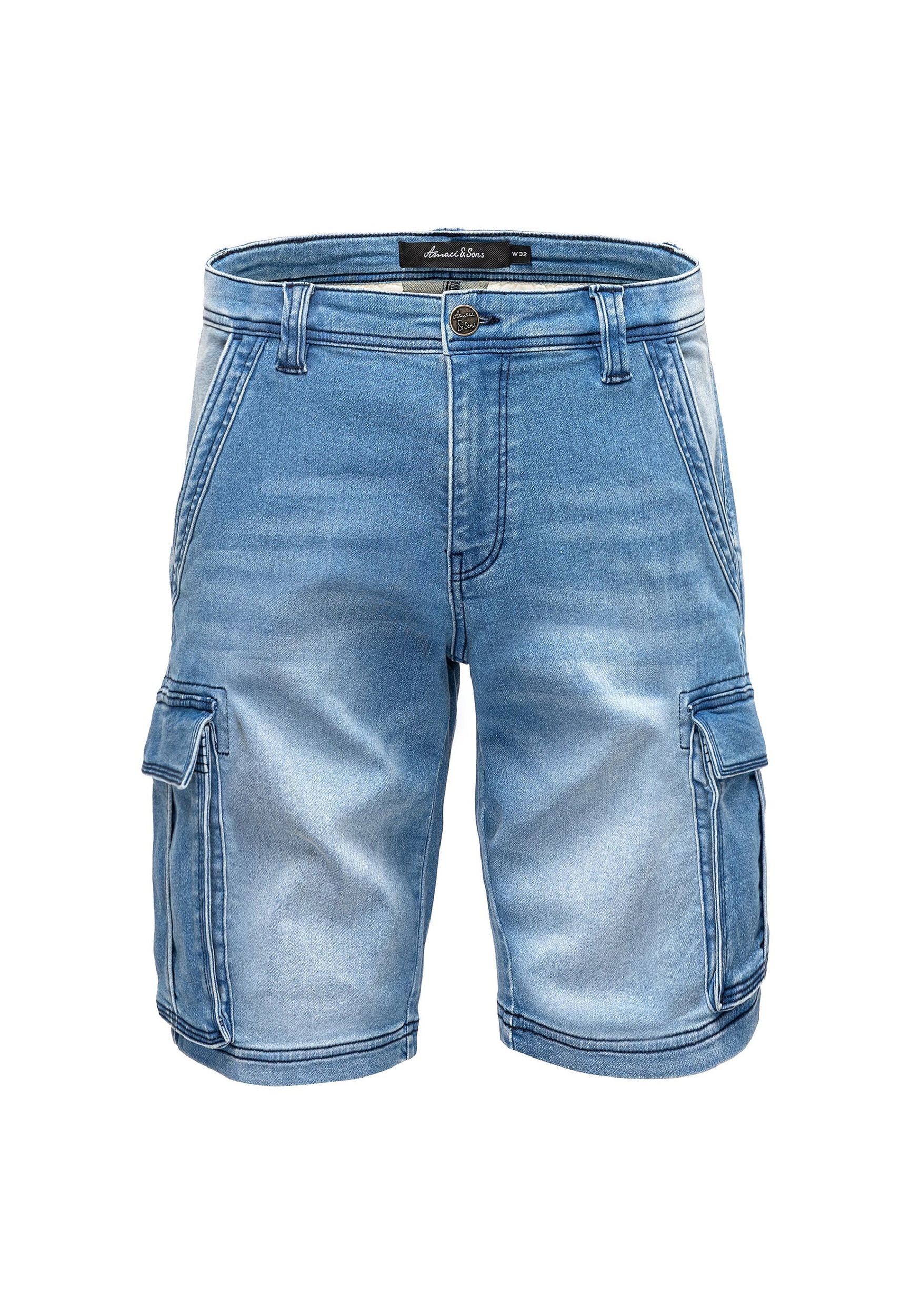 Cargoshorts aus Denim mit Waschung und Stretch A&S Cargoshorts aus Denim mit Waschung und Stretch A&S