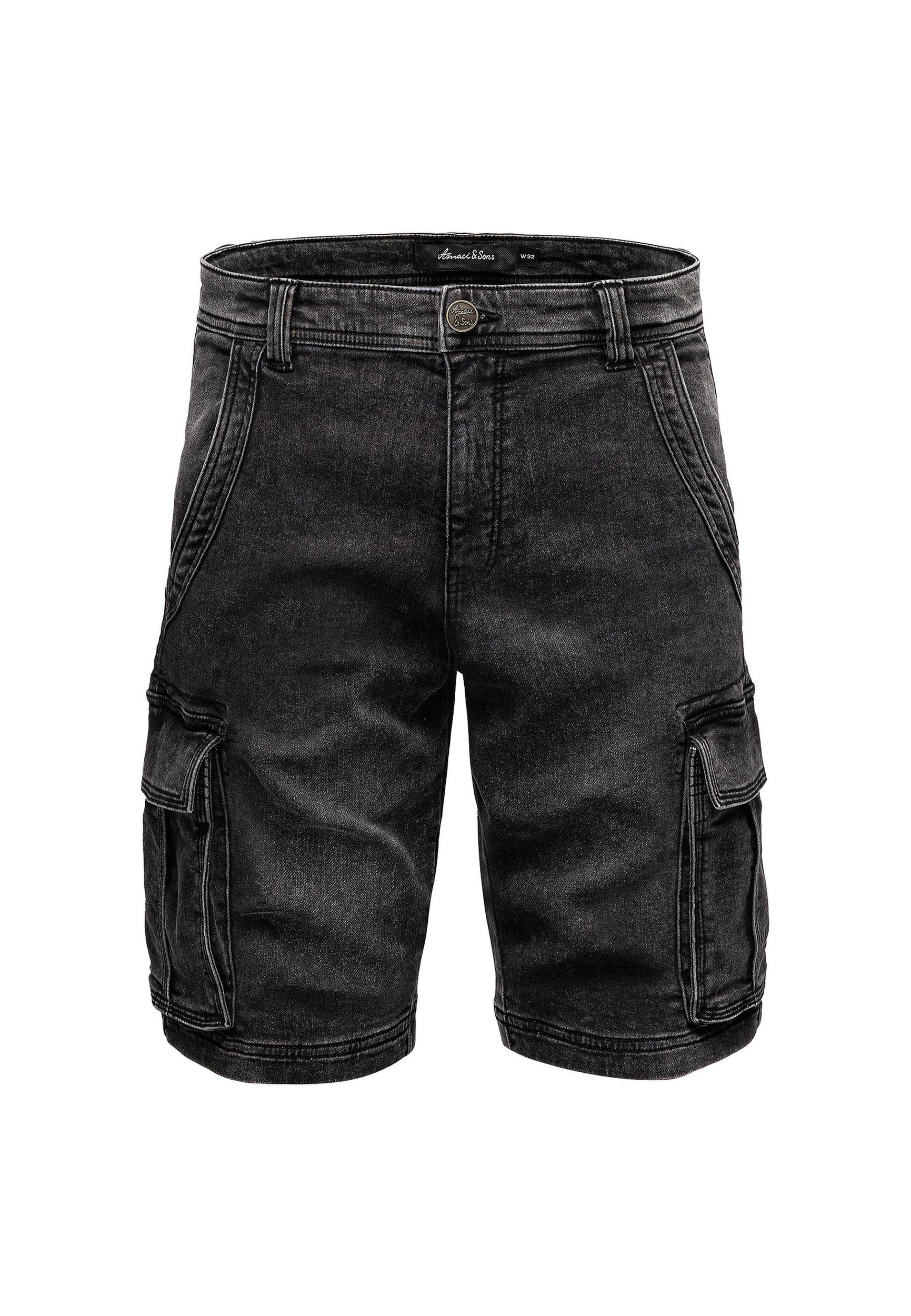 Cargoshorts aus Denim mit Waschung und Stretch A&S Cargoshorts aus Denim mit Waschung und Stretch A&S