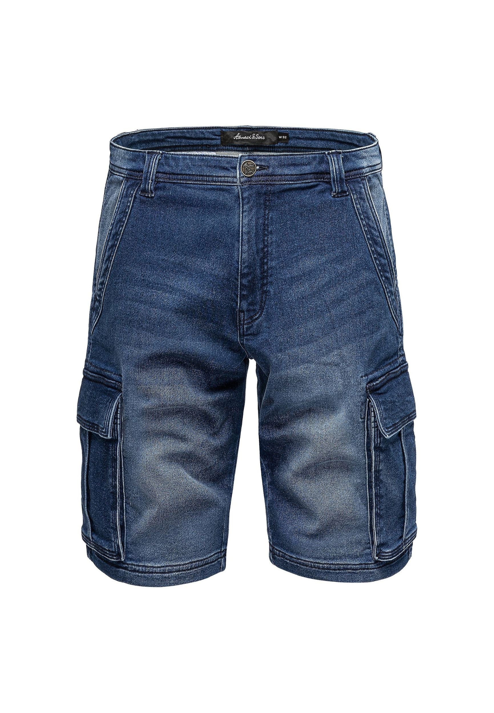 Humy HUMY Cargoshorts aus Denim mit Waschung und Stretch A&S – Dunkelblau, Bild 1