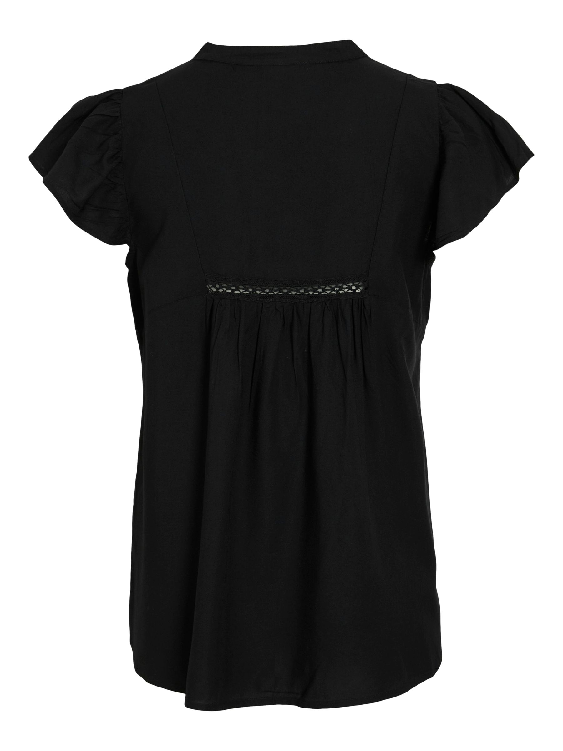 VILA_SpringSummer2025_4829851_14106953_2.jpg Kurzarm Bluse mit Rüschen und Spitzendetails