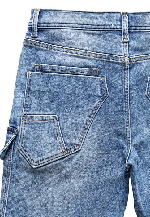 Humy HUMY Denim Cargoshorts mit Stretchbund und Knopfleiste A&S – Hellblau, Bild 3
