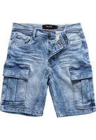 Stretch Jeans Shorts im Cargostyle mit Knopfleiste und Beintaschen  A&S