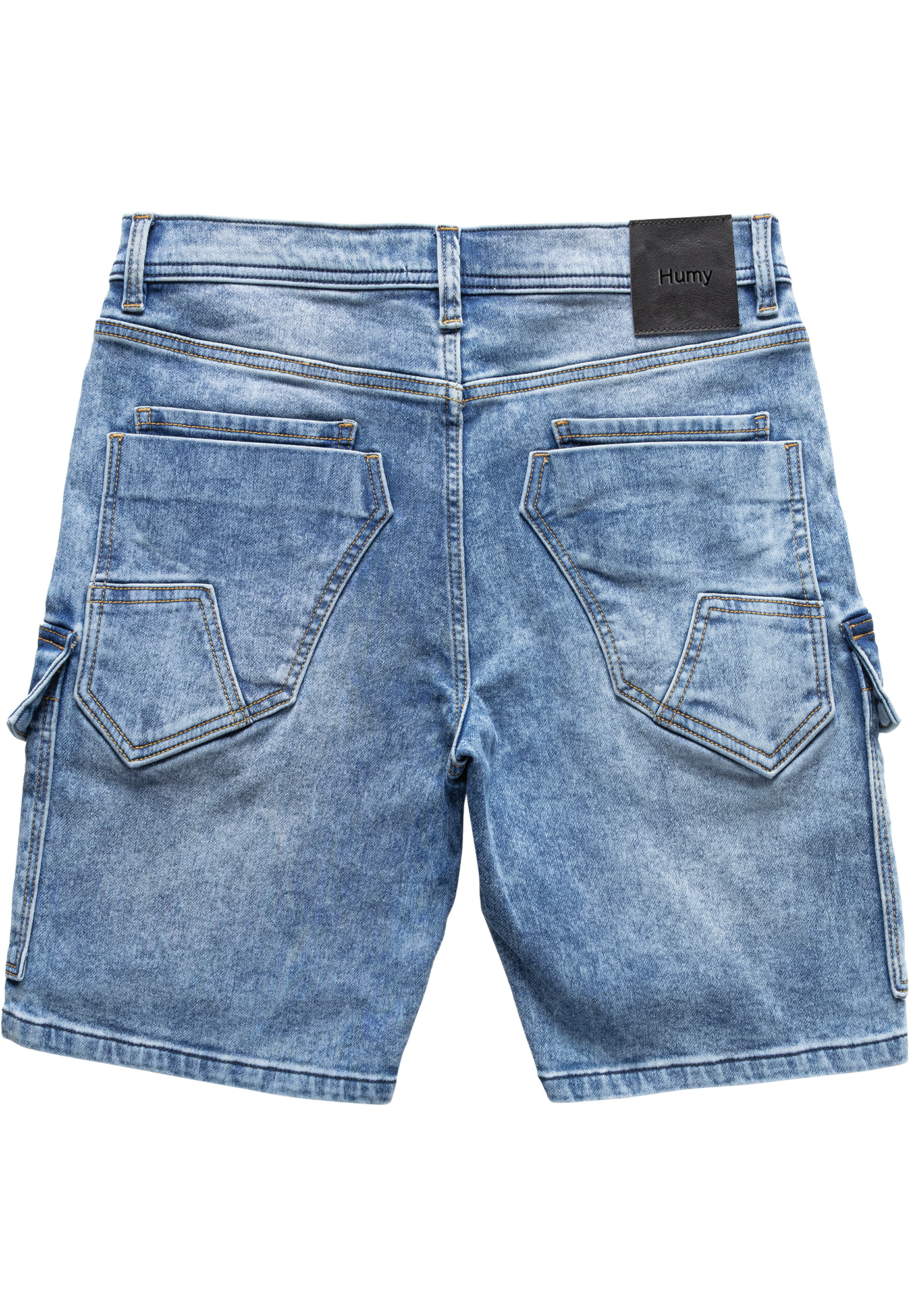 Humy HUMY Denim Cargoshorts mit Stretchbund und Knopfleiste A&S – Hellblau, Bild 2