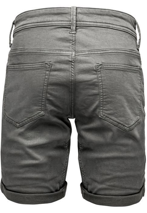 HUMY Stretch Denim Bermuda Shorts mit Umschlag und, Farbe: Dunkelgrau