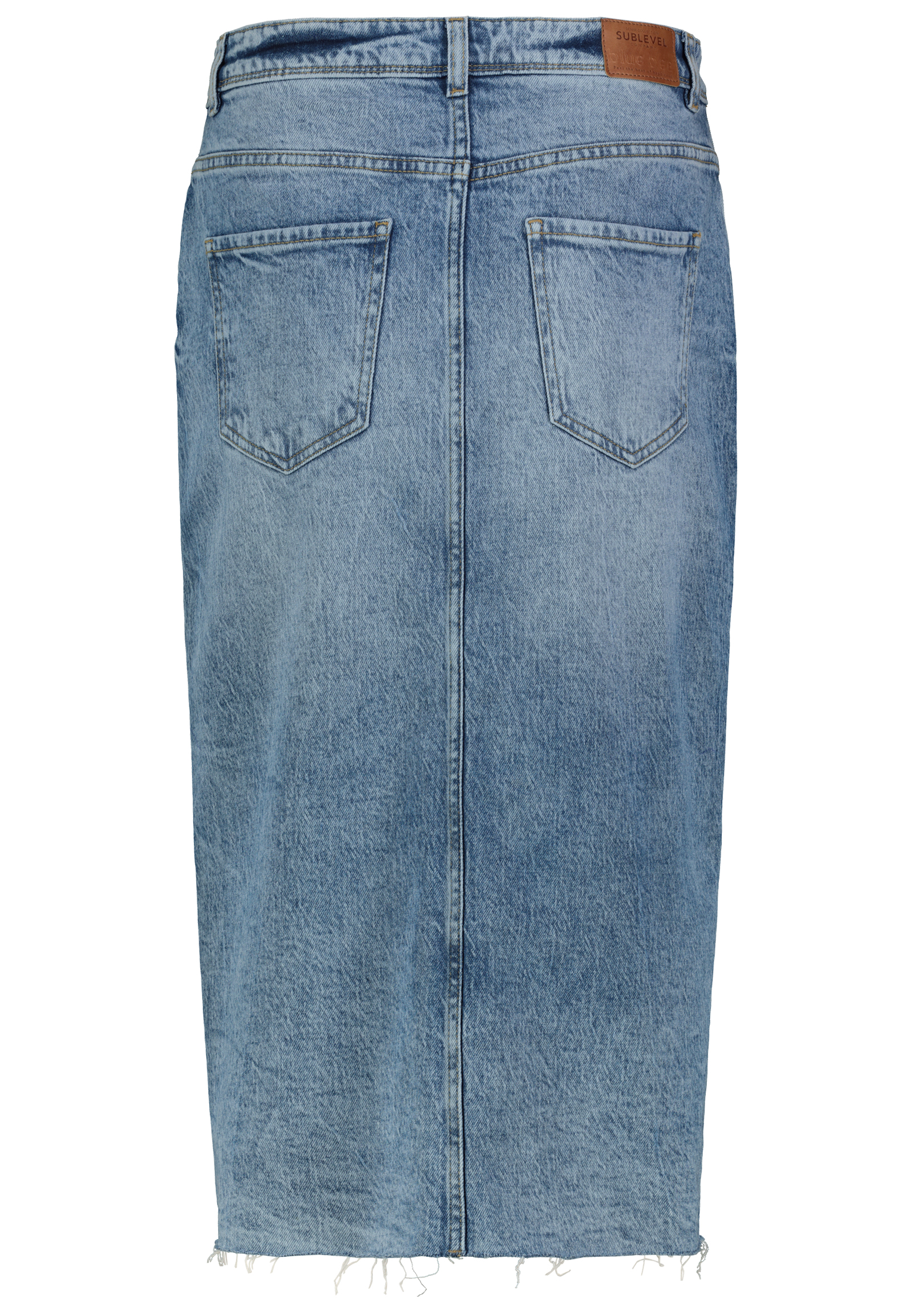 D85079BH50201M303_19300_H.jpg Jeansrock mit Schlitz und ausgefranstem Saum