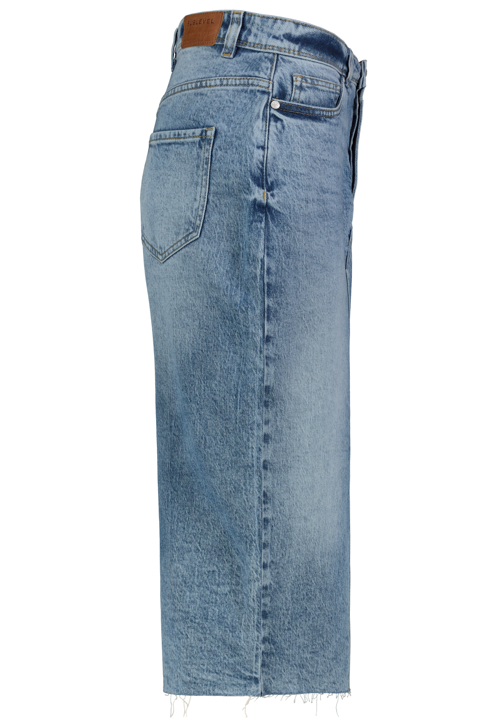D85079BH50201M303_19300_S1.jpg Jeansrock mit Schlitz und ausgefranstem Saum
