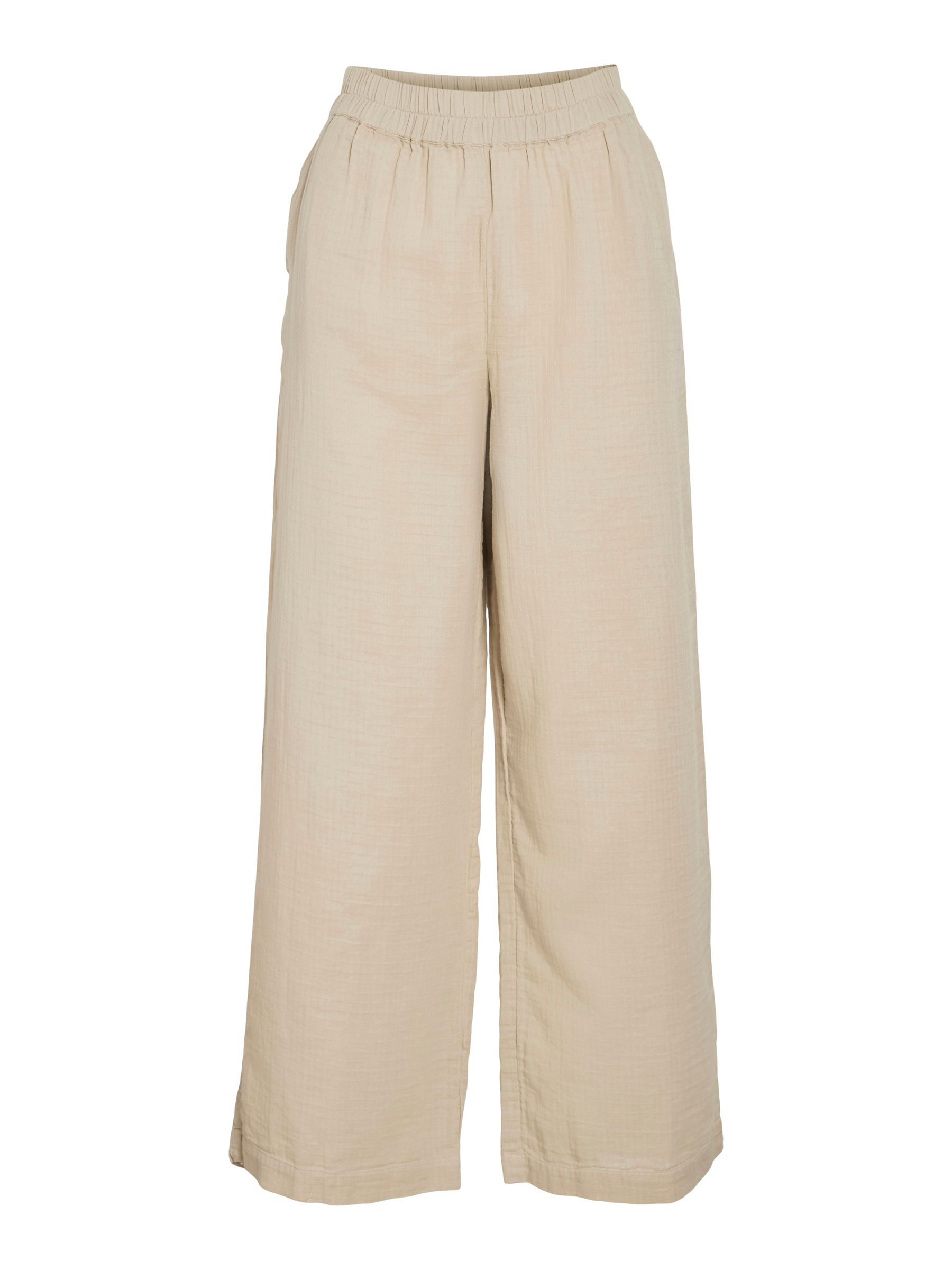 VILA_SpringSummer2025_4713760_14105427.jpg Legere Palazzo Stoffhose mit elastischem Bund und weitem Bein