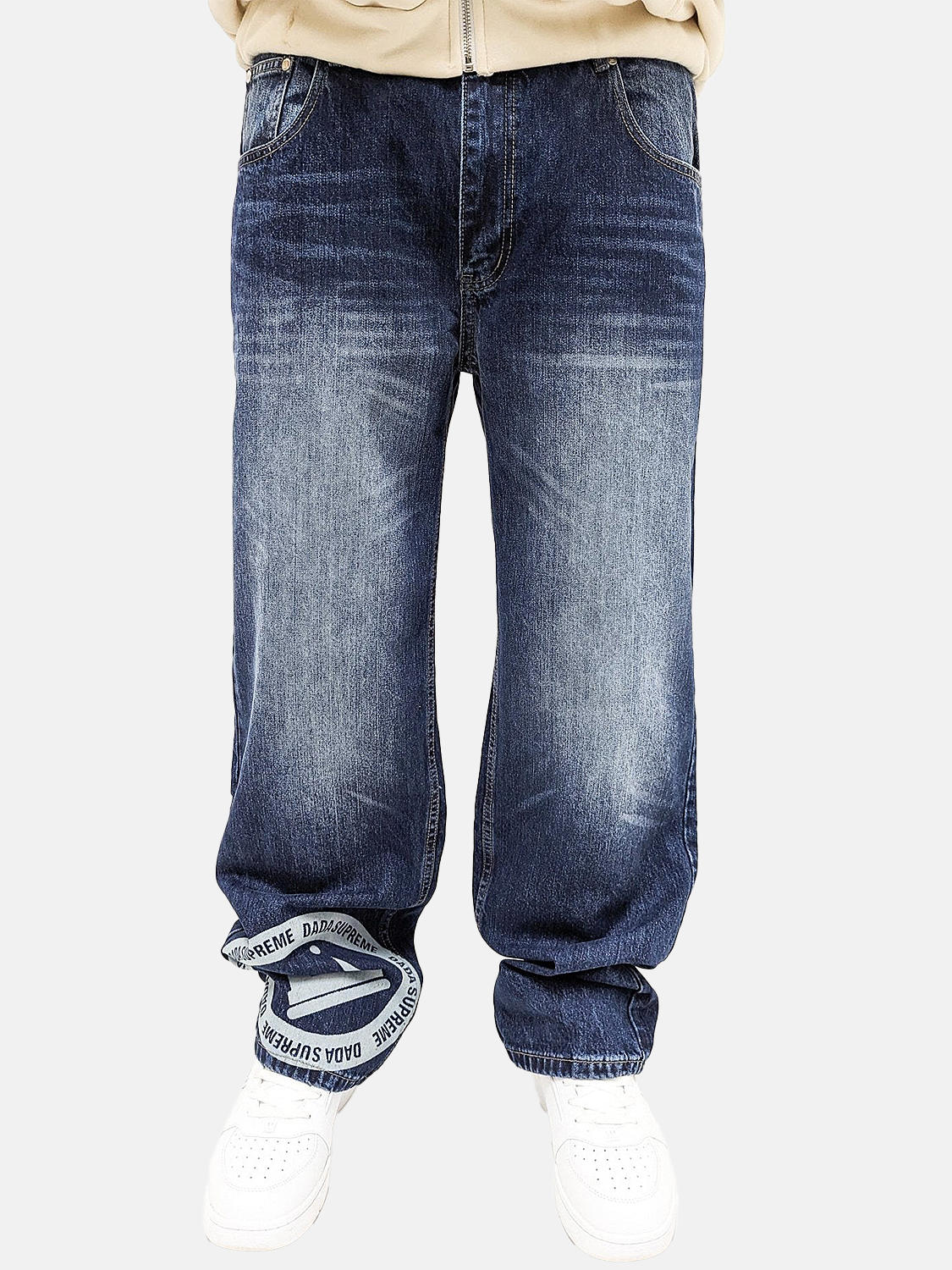 Lockere Baggy Jeans im Loose Fit mit Coin-Crown Design Lockere Baggy Jeans im Loose Fit mit Coin-Crown Design