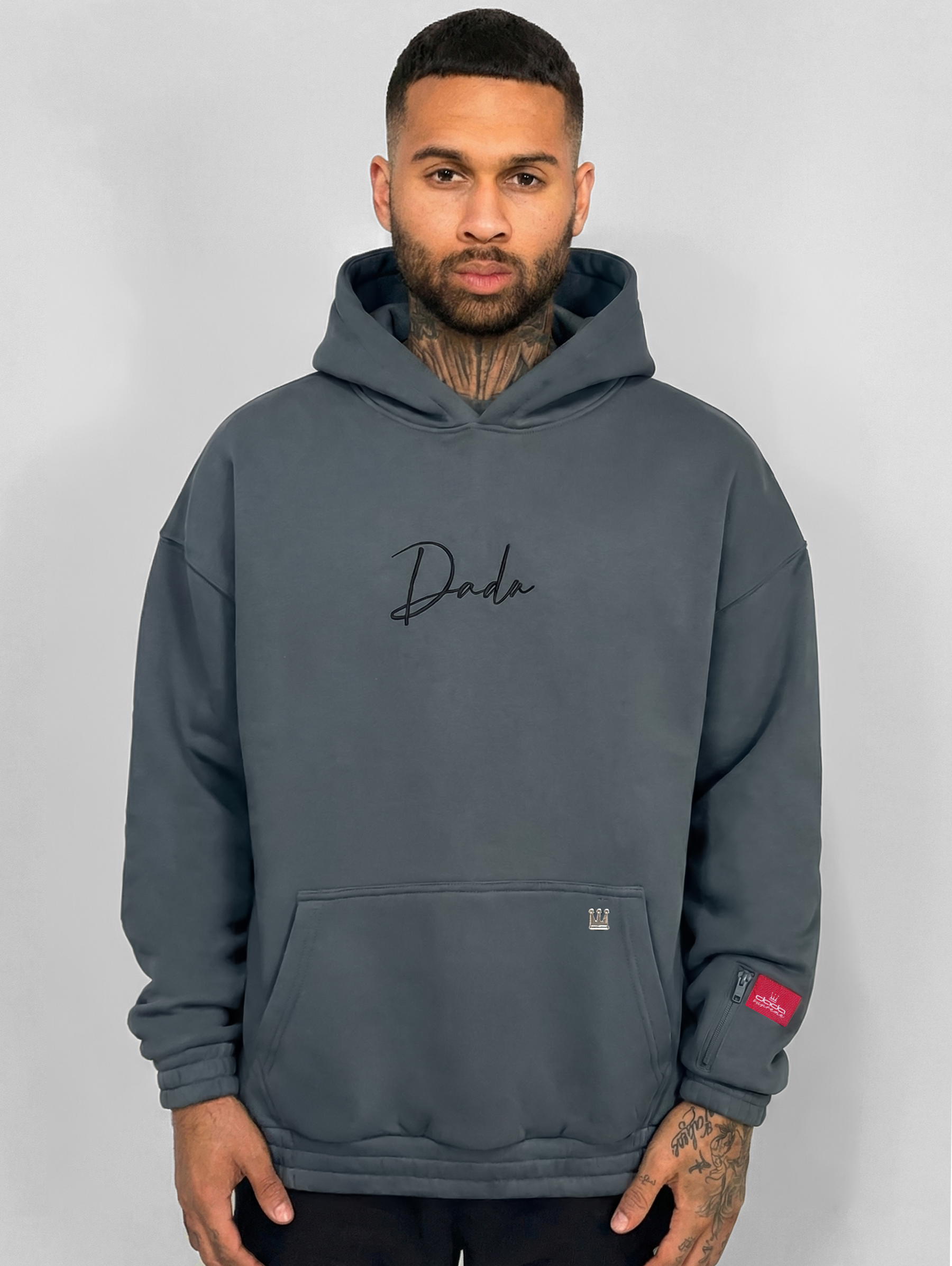 Oversized Hoodie mit Logo-Details und Reißverschlusstasche Oversized Hoodie mit Logo-Details und Reißverschlusstasche