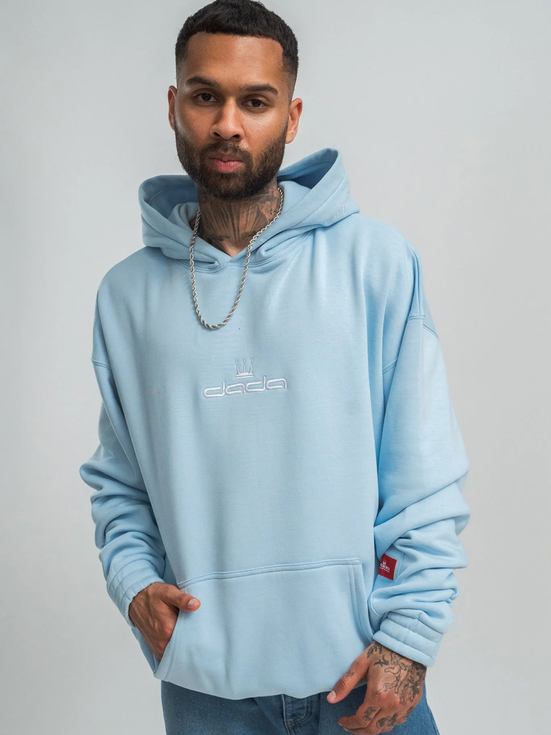 Oversized Hoodie mit Logo-Details und Reißverschlusstasche Oversized Hoodie mit Logo-Details und Reißverschlusstasche
