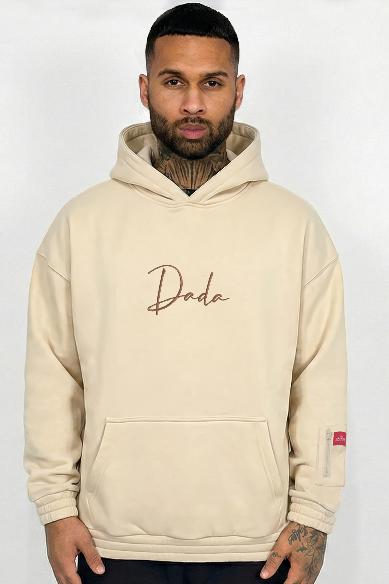 DADA Supreme DADA Supreme Oversized Hoodie mit Logo-Details und – Creme, Bild 1