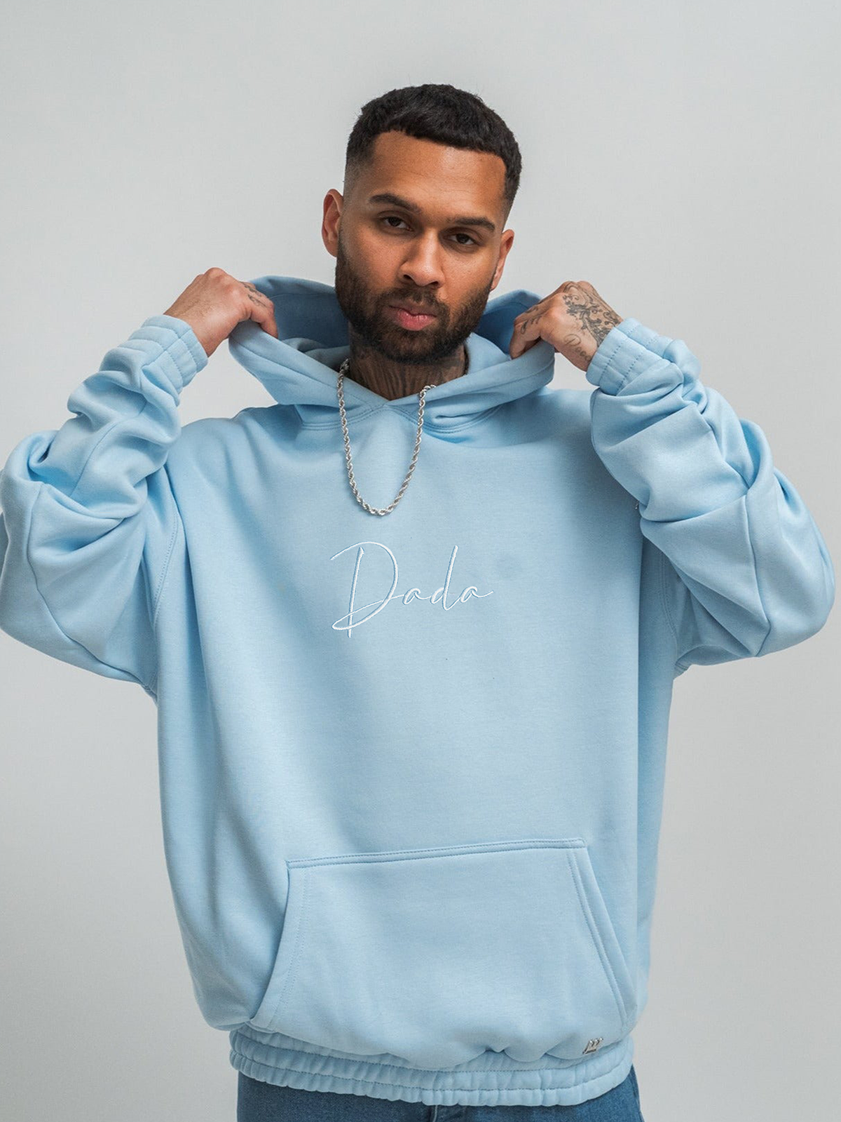 DADA Supreme DADA Supreme Oversized Hoodie mit Logo-Details und – Hellblau, Bild 2