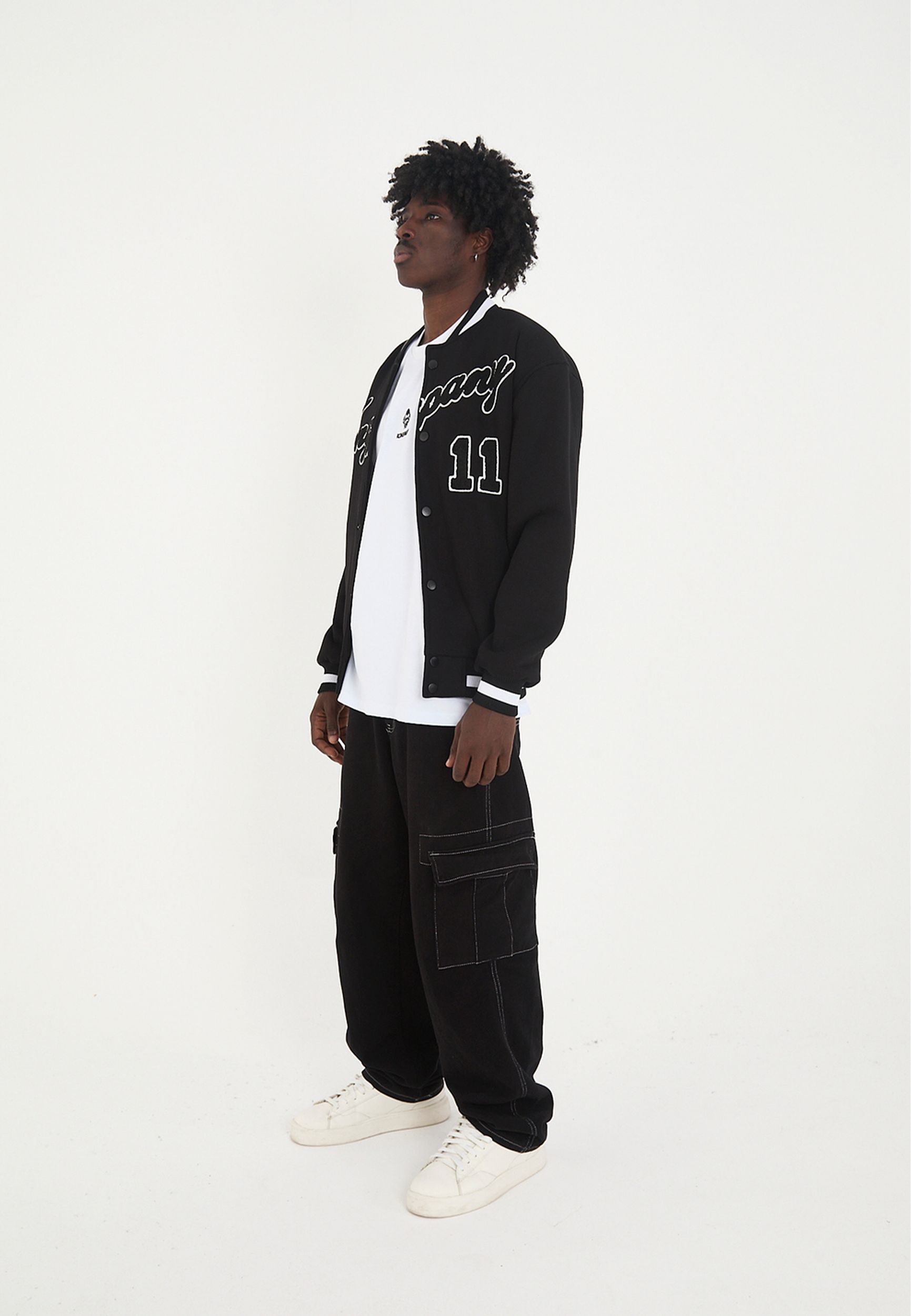 Unisex College Jacke mit Logo Stick und Applikationen Unisex College Jacke mit Logo Stick und Applikationen