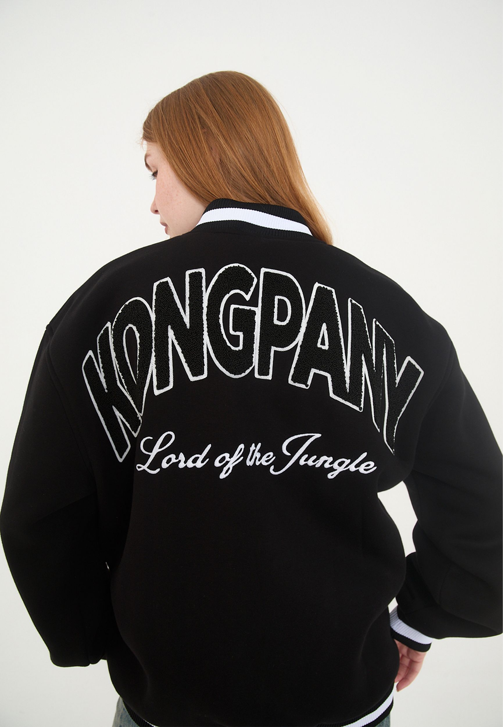 Unisex College Jacke mit Logo Stick und Applikationen Unisex College Jacke mit Logo Stick und Applikationen
