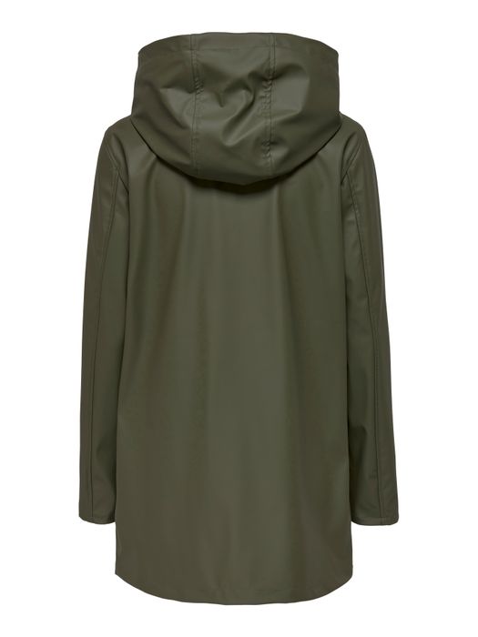 Only Regenmantel mit Kapuze und Druckknöpfen – Olive, Bild 5