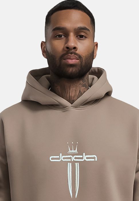 DADA Supreme DADA Supreme Oversize Hoodie Print Ärmeltasche Kängurutasche – Braun, Bild 3