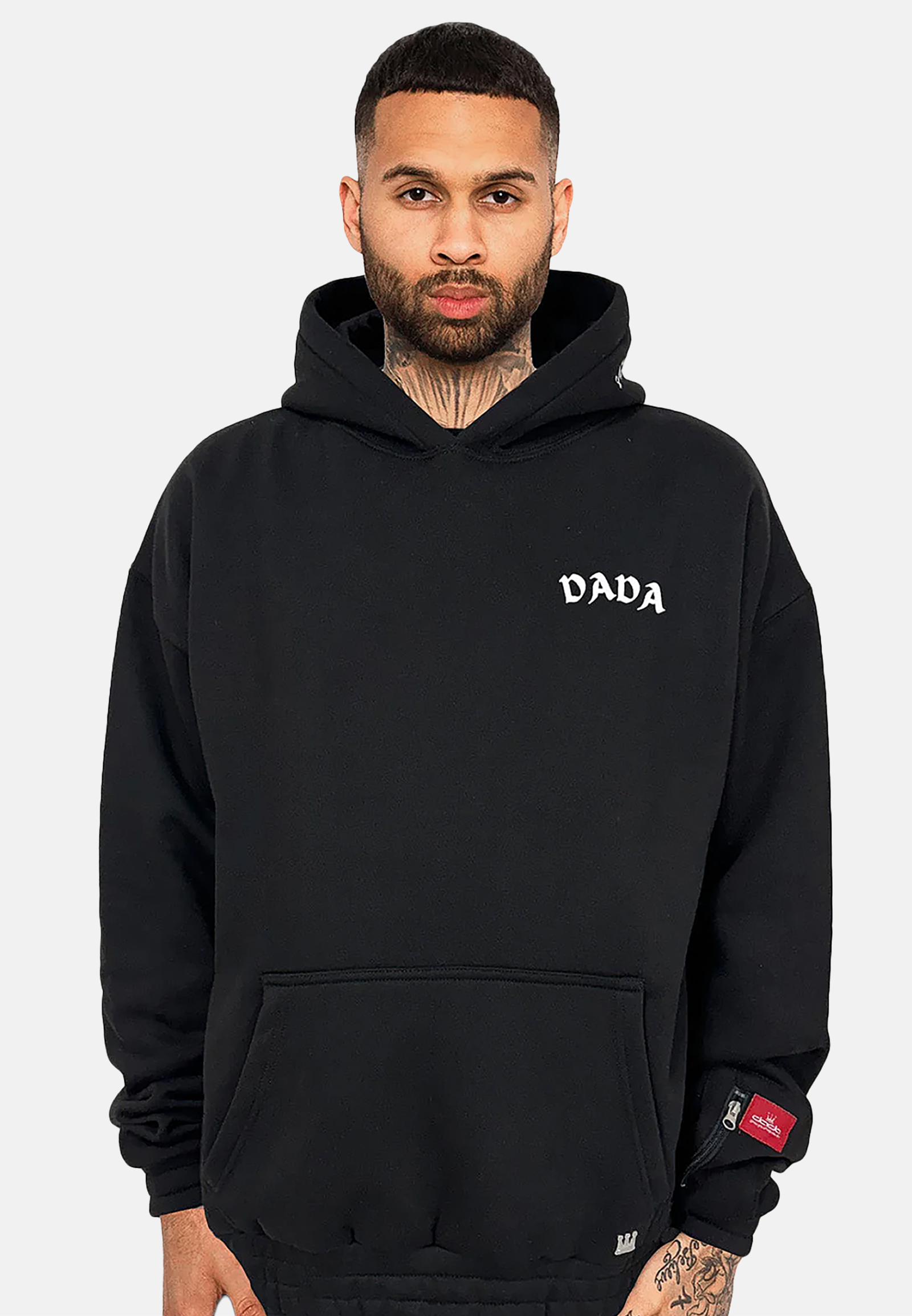 DADA Supreme DADA Supreme Oversize Hoodie Print Ärmeltasche Kängurutasche – Schwarz, Bild 1