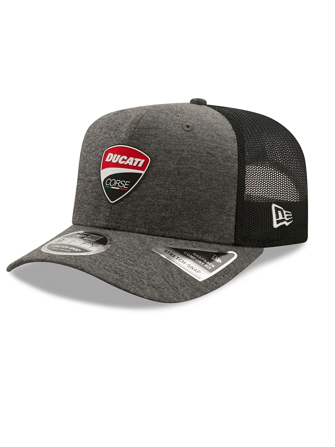 Urban Snapback Cap im Ducati Style mit Jersey-Mix Urban Snapback Cap im Ducati Style mit Jersey-Mix