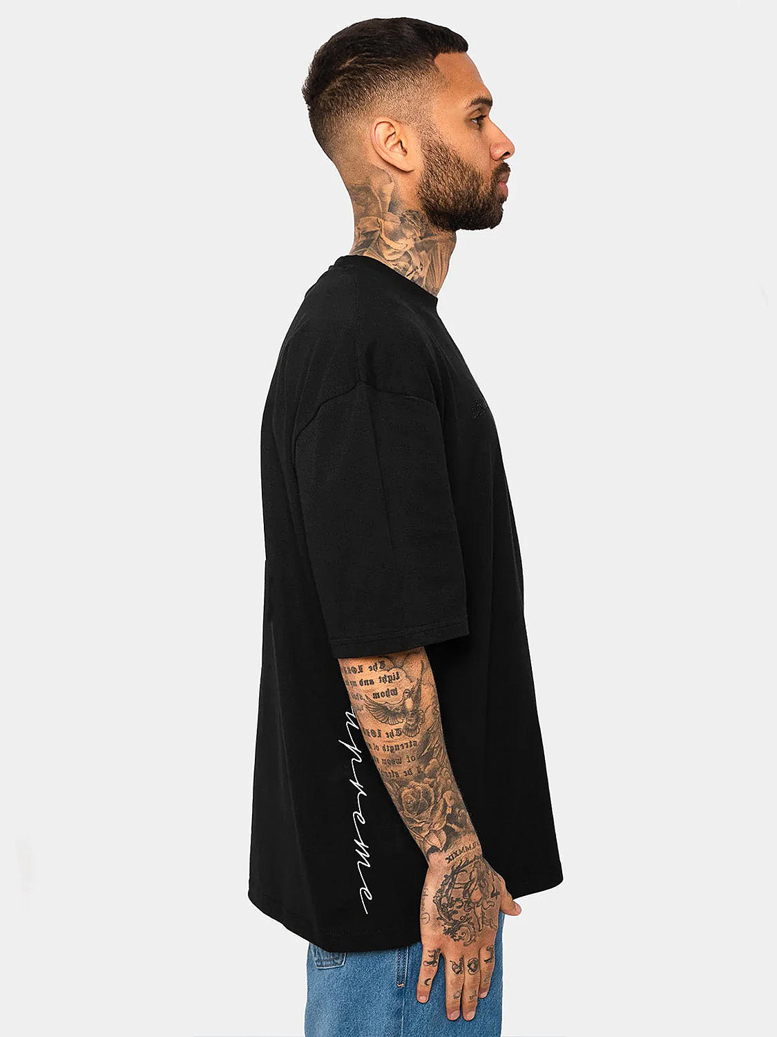 Oversize T-Shirt mit Frottee-Schriftzug Oversize T-Shirt mit Frottee-Schriftzug