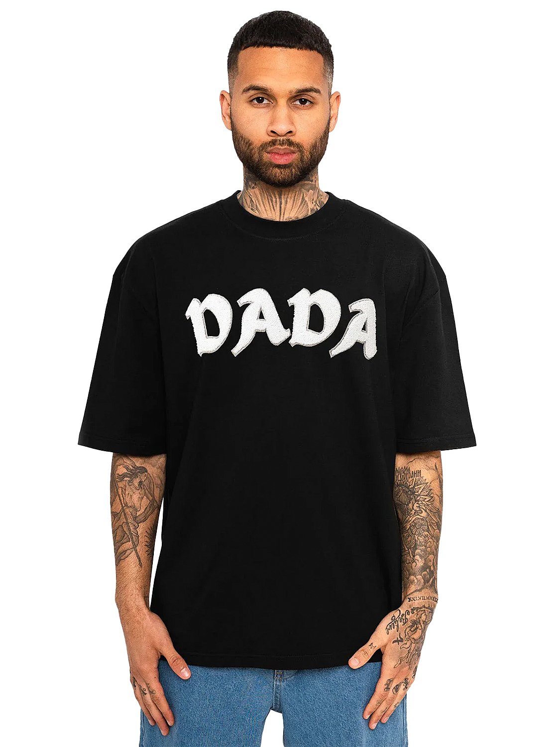 Oversize T-Shirt mit Frottee-Schriftzug Oversize T-Shirt mit Frottee-Schriftzug