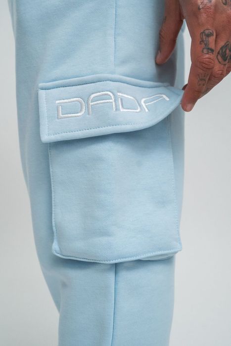 DADA Supreme Jogginghose Logo Cargotaschen Elastischer Bund, Farbe: Blau