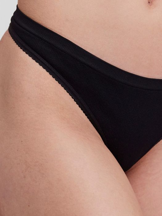 Vero Moda 4er-Pack Nahtlose Slip Tanga Basic Thong Unterwäsche – Schwarz, Bild 3