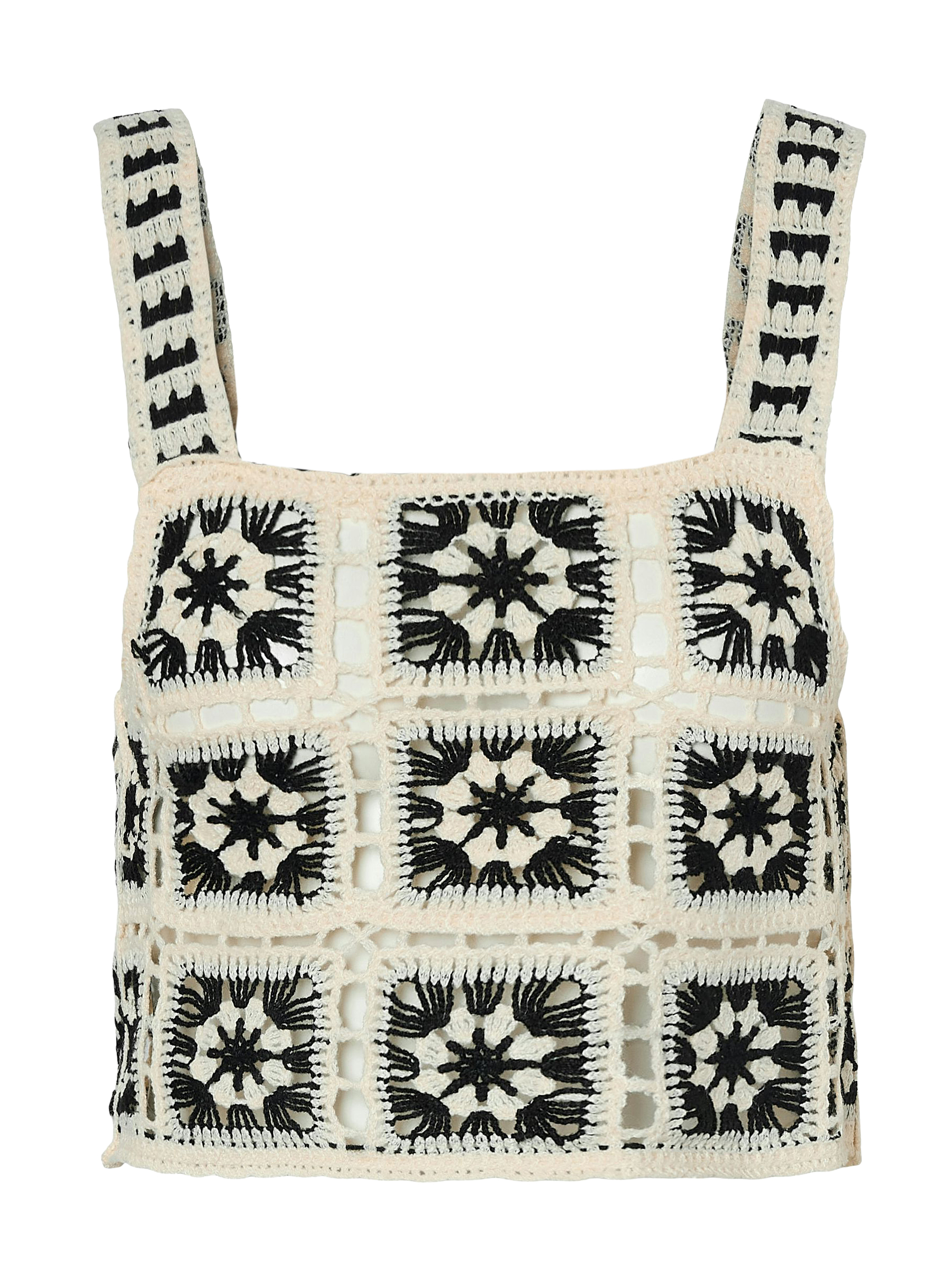 Gehäkeltes Crop Top mit Muster Gehäkeltes Crop Top mit Muster