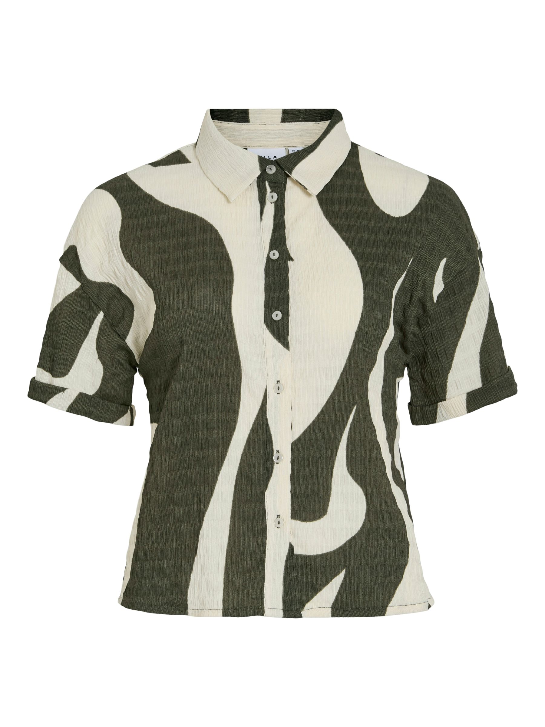 VILA_Springsummer_4751380_14107003.jpg Gemusterte Hemd Bluse mit Kragen und Knopfleiste