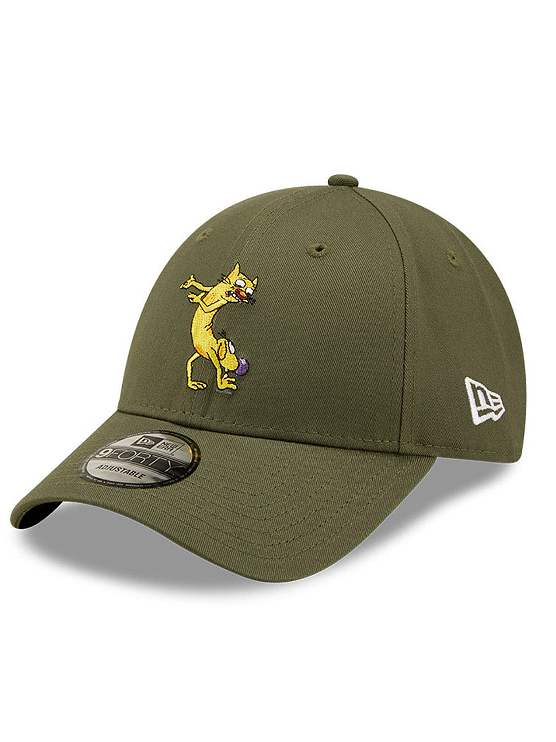 Cap mit Catdog Motiv in Olivgrün verstellbar Cap mit Catdog Motiv in Olivgrün verstellbar