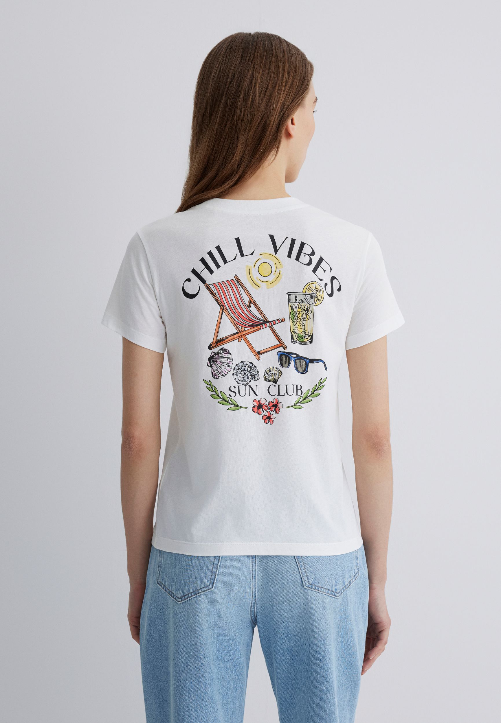 Mavi_25Summer1_antique-white_1613191-70057_2.jpg Print Design T-Shirt mit Urlaub-Motiv, Rundhals