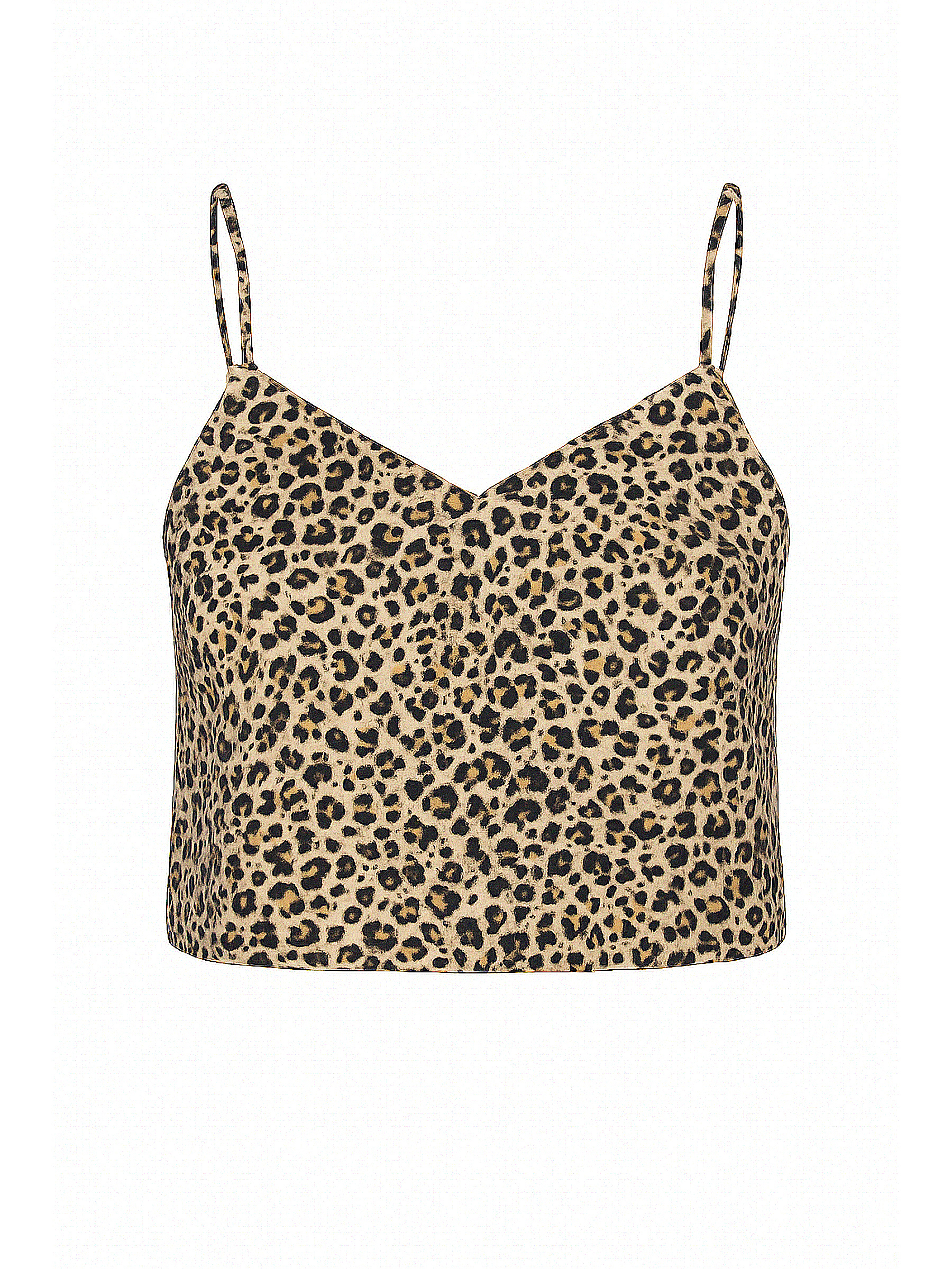 Cropped Top mit V-Ausschnitt und Leo-Muster Cropped Top mit V-Ausschnitt und Leo-Muster