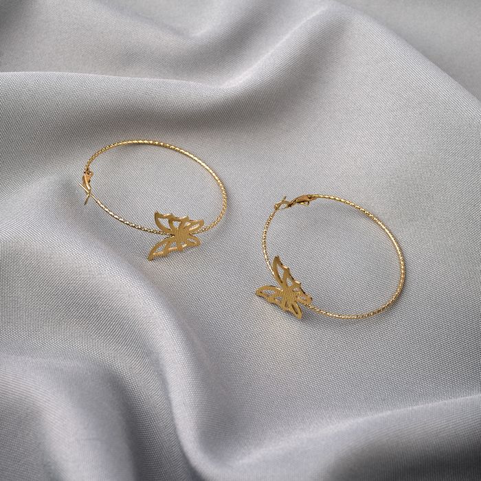 Anely ANELY Schmetterling Ohrstecker goldfarben 5 cm – Gold, Bild 5