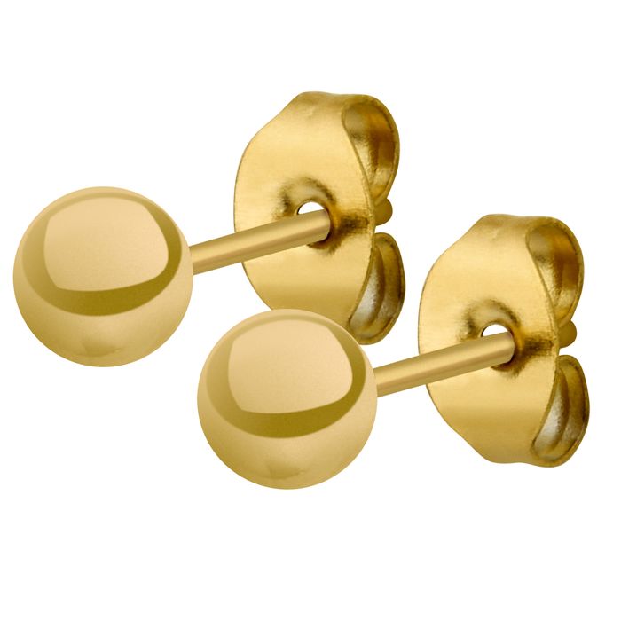Anely ANELY Ohrstecker Set mit Blumen, Kugeln und Creolen – Gold, Bild 3