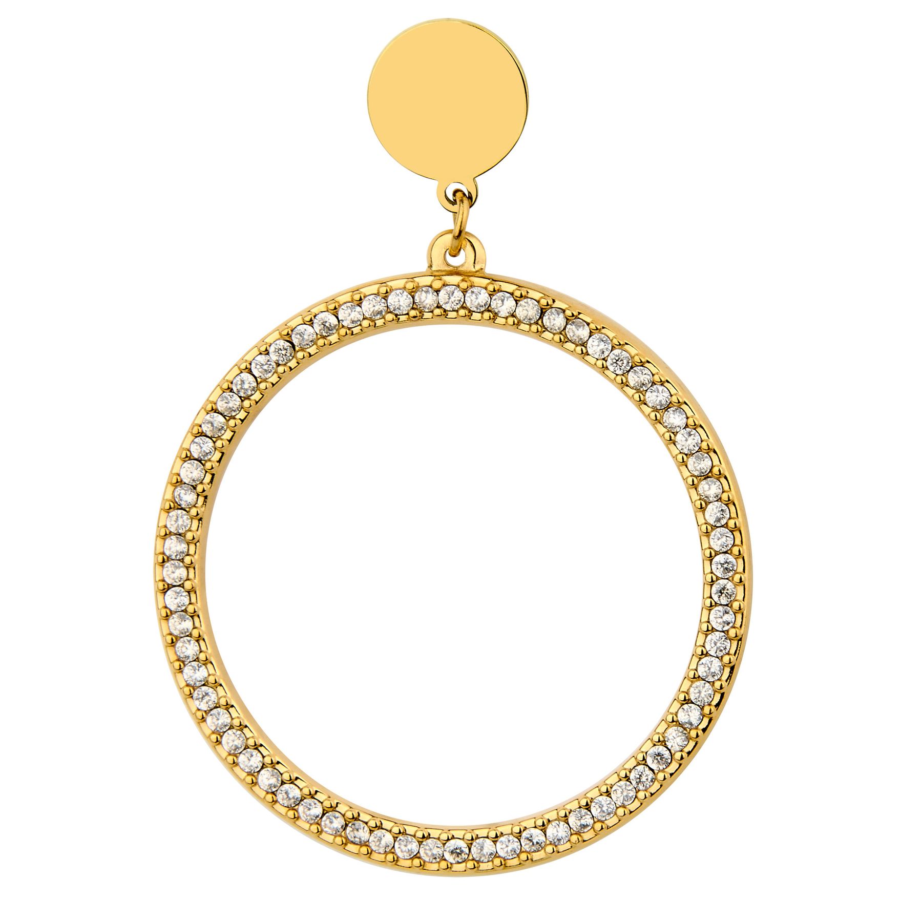 Runde Ohrhänger mit Strass-Kreisen Runde Ohrhänger mit Strass-Kreisen