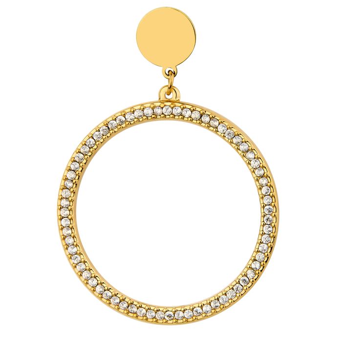 Anely ANELY Runde Ohrhänger mit Strass-Kreisen – Gold, Bild 4