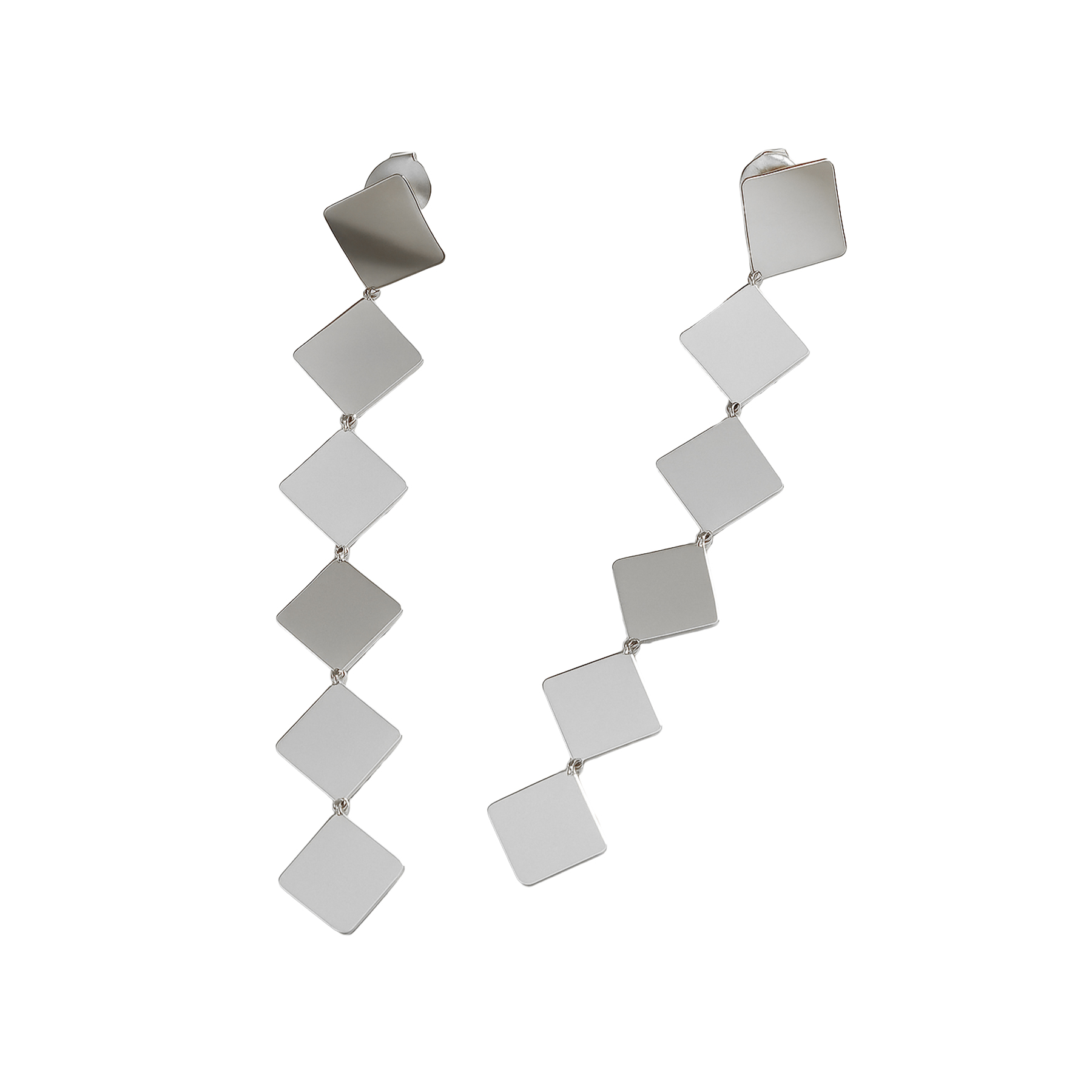 Lange Ohrstecker mit geometrischen Anhängern Lange Ohrstecker mit geometrischen Anhängern