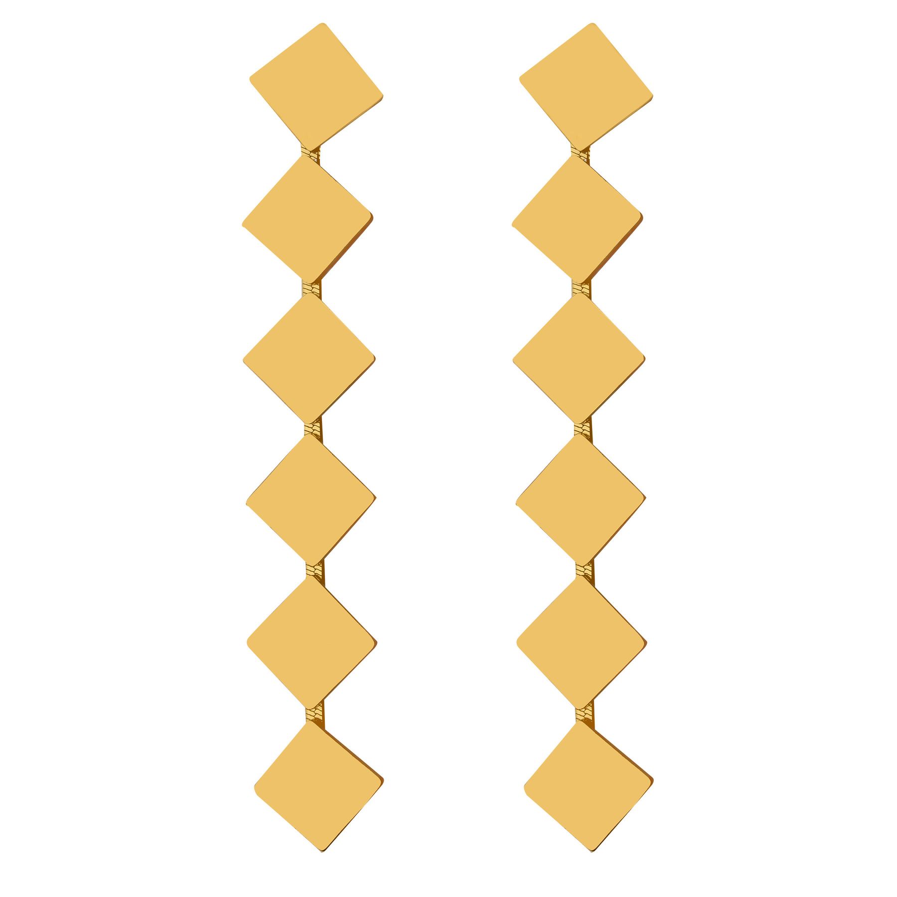 Anely ANELY Lange Ohrstecker mit geometrischen Anhängern – Gold, Bild 1